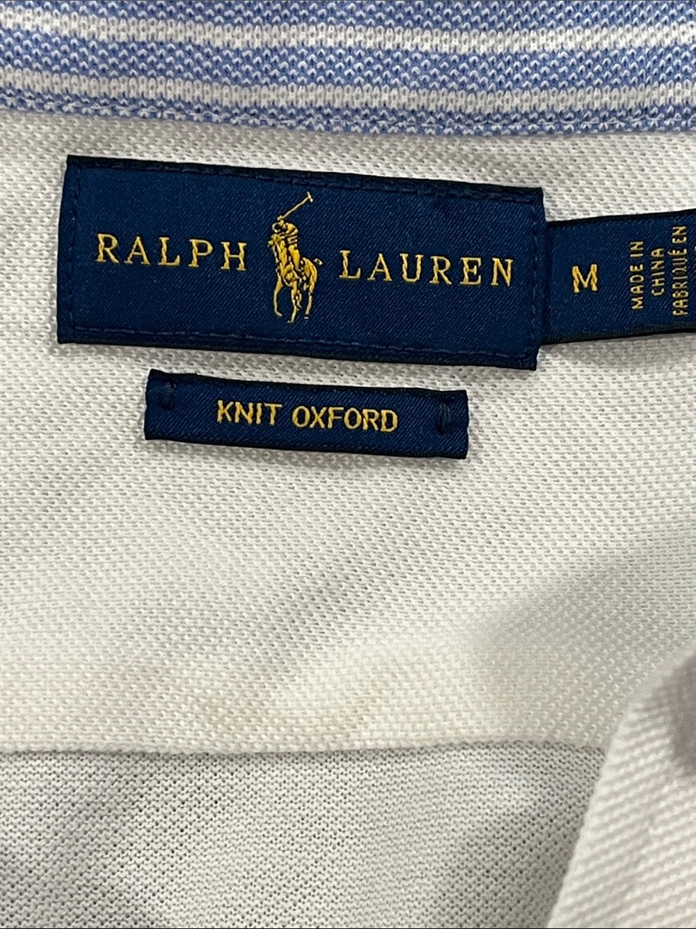 RALPH LAUREN KNIT OXFORD WHITE BLOUSE TOP SHIRT SIZE MEDIUM - Picture 7 of 7